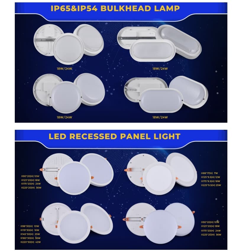 LED Panel Light နှင့် LED Bulkhead Lamp များ အရောင်းရဆုံး